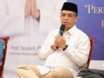 Menteri Ketenagakerjaan (Menaker), Yassierli Saat acara Halal Bihalal Kemnaker 2026 di Gedung Kemnaker, Jakarta, pada Senin (30/3/2026). Foto: HO/Biro Humas Kemnaker