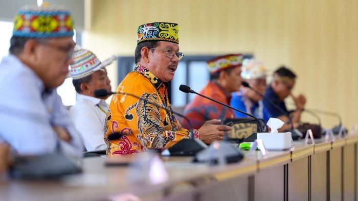 Otorita IKN menerima kunjungan dan aspirasi dari Wakil Gubernur, tokoh adat, serta tokoh masyarakat Dayak Kenyah dari Kalimantan Utara. Foto: HO/Humas Otorita IKN