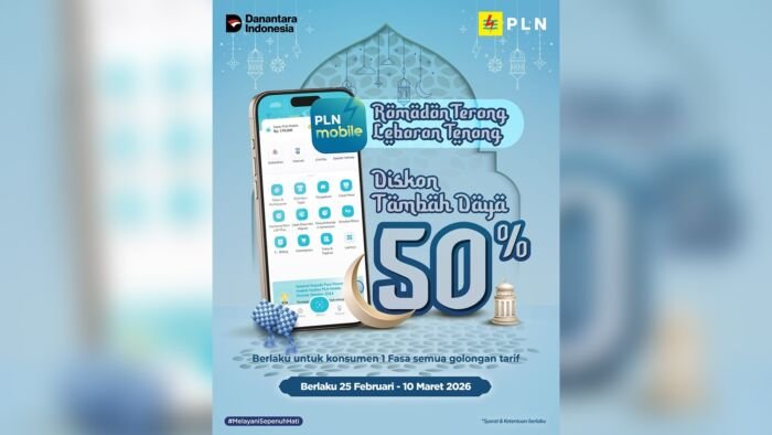 PLN menghadirkan promo spesial penambahan daya listrik dengan potongan biaya penyambungan sebesar 50% melalui aplikasi PLN Mobile yang berlaku mulai 25 Februari hingga 10 Maret 2026. Foto: IST/PLN UID Kaltimra