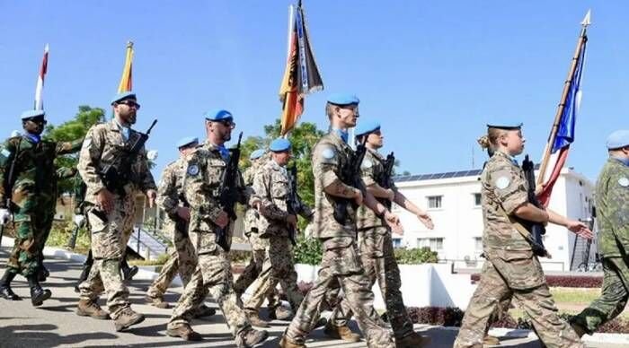 Arsip - Pasukan Sementara PBB di Lebanon (UNIFIL) menggelar parade militer memperingati HUT ke-80 PBB di Naqoura, Lebanon selatan, Jumat (24/10/2025). FOTO : ANTARA/Xinhua/Ali Hashisho/aa.