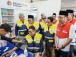 Wakil Menteri Energi dan Sumber Daya Mineral (ESDM) Yuliot Tanjung meninjau layanan cek kesehatan di Serambi MyPertamina di rest area Tol Batang KM 379A, Jawa Tengah, Rabu (18/3/2026). FOTO: ANTARA/HO-Pertamina Patra Niaga