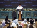 Presiden Prabowo Subianto menyampaikan amanat pada peringatan Nuzululquran di Istana Negara, Jakarta, Selasa (10/3/2026). FOTO: ANTARA/Hafidz Mubarak A/nym