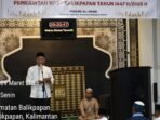 Pj Sekda Kota Balikpapan, Agus Budi Prasetyo Saat Safari Ramadan, di Masjid Al Jihad Sepinggan, pada Senin (9/3/2026). Foto: BorneoFlash/Ardian