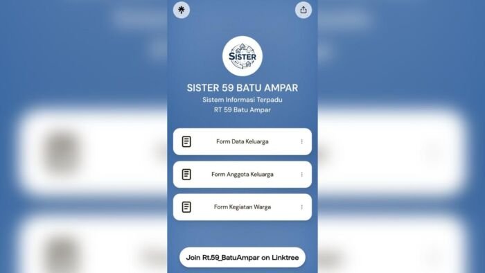 Sistem Informasi Terpadu RT 59 Kelurahan Batu Ampar, Kecamatan Balikpapan Utara. Foto: BorneoFlash/Ist