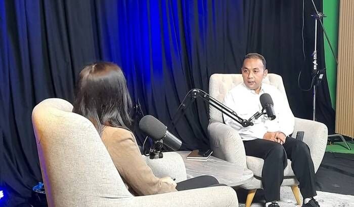 Tenaga Ahli Utama Badan Komunikasi Pemerintah RI Hariqo Wibawa Satria dalam siniar "Menjawab Kontroversi Makan Bergizi Gratis (MBG)" bersama ANTARA di Jakarta pada Kamis (5/3/2026). FOTO :ANTARA/Lintang Budiyanti Prameswari.