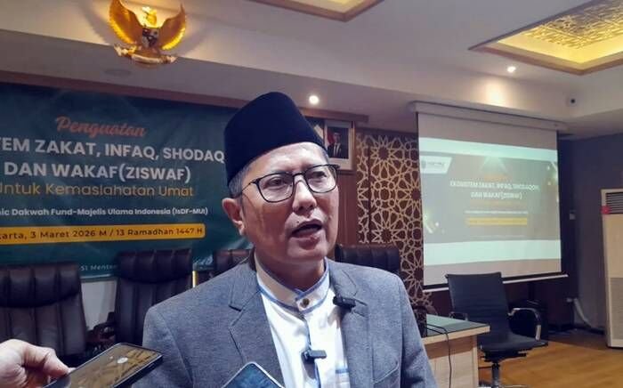 Wakil Ketua Umum MUI Cholil Nafis saat ditemui di Gedung MUI, Jakarta Pusat, Selasa (3/3/2026). FOTO: ANTARA/Lintang Budiyanti Prameswari