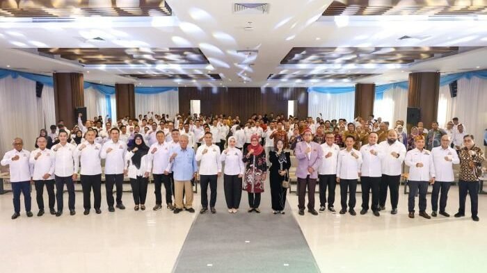 Pelantikan dan pengukuhan KADIN Kalimantan Timur yang digelar di Kantor Bersama 3, KIPP Nusantara, pada Semin (2/3/2026). Foto: HO/Humas Otorita IKN