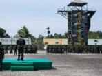 Korem 092/Maharajalila menggelar upacara resmi penerimaan Personel Yonif TP 921 dan 922 yang dilaksanakan di Lapangan Makoyonif 613/Raja Alam, Tarakan, pada Selasa (10/3/2026). Foto: HO/Pendam VI/Mlw